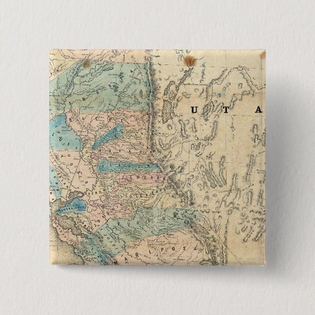 Chapa Cuadrada Mapa del estado de California (Anverso)