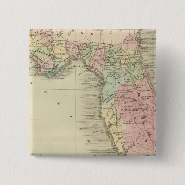 Chapa Cuadrada Mapa del estado de Florida (Anverso)