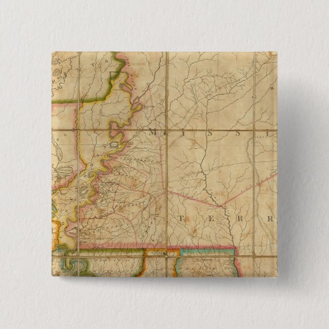 Chapa Cuadrada Mapa del estado de Louisiana (Anverso)