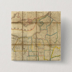 Chapa Cuadrada Mapa del Estado de Nueva York
