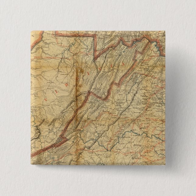 Chapa Cuadrada Mapa del estado de Virginia (Anverso)