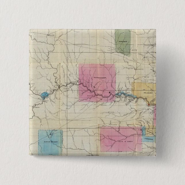 Chapa Cuadrada Mapa del este de Kansas (Anverso)
