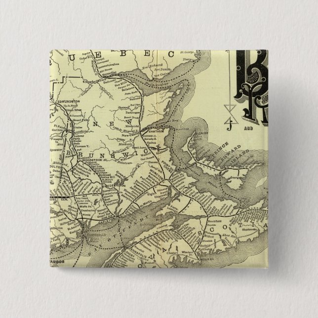 Chapa Cuadrada Mapa del ferrocarril Boston y Maine 2 (Anverso)