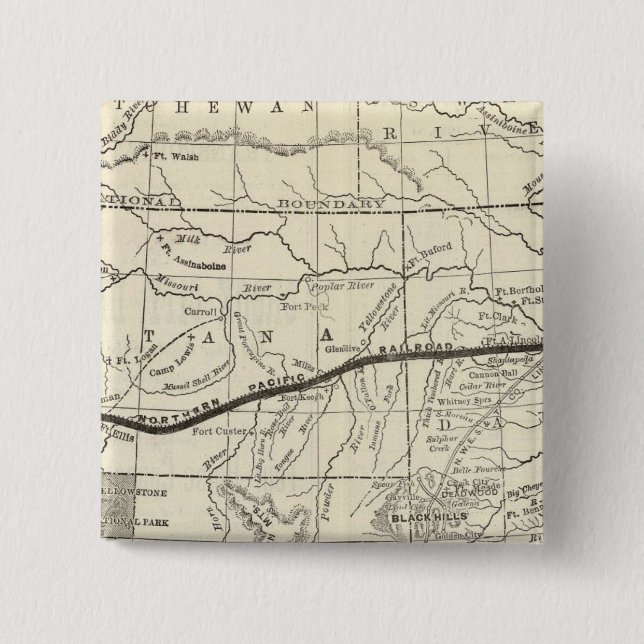 Chapa Cuadrada Mapa del Ferrocarril del Pacífico Norte (Anverso)