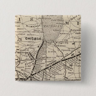 Chapa Cuadrada Mapa del ferrocarril Wabash