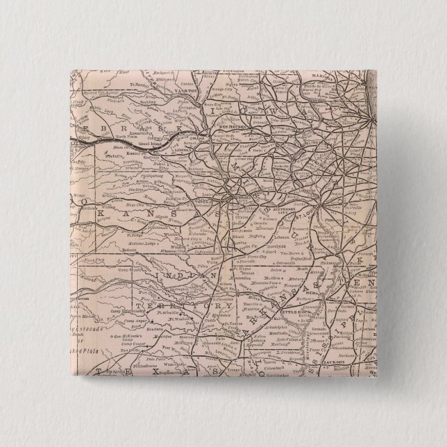 Chapa Cuadrada Mapa del Gran Ferrocarril Occidental de Canadá (Anverso)