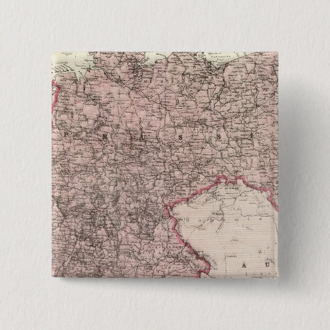 Chapa Cuadrada Mapa del Imperio Alemán (Anverso)