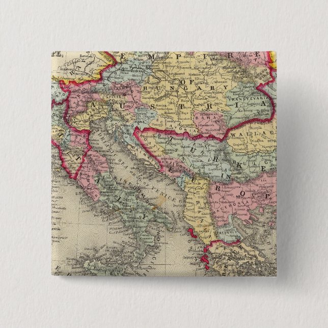 Chapa Cuadrada Mapa Del Imperio Austriaco (Anverso)