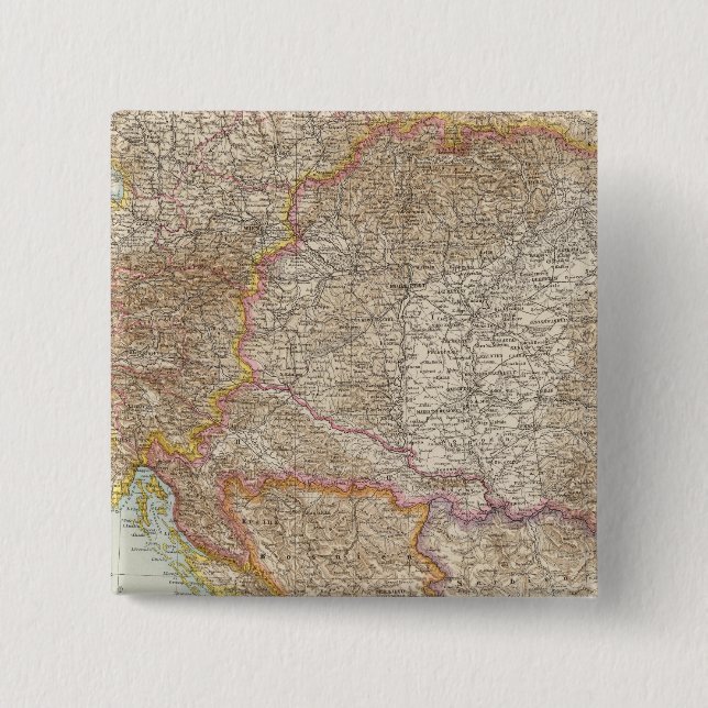 Chapa Cuadrada Mapa del Imperio Húngaro de Austria (Anverso)