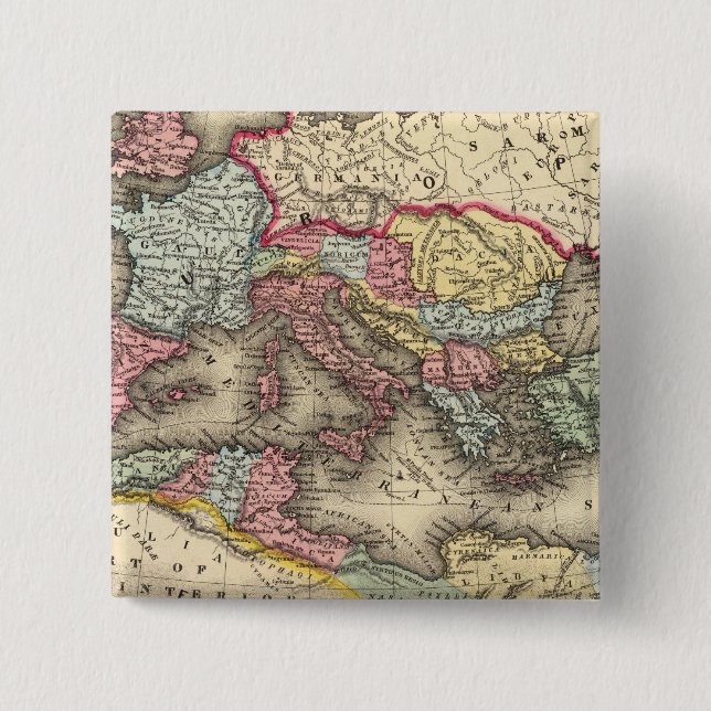 Chapa Cuadrada Mapa del Imperio Romano (Anverso)