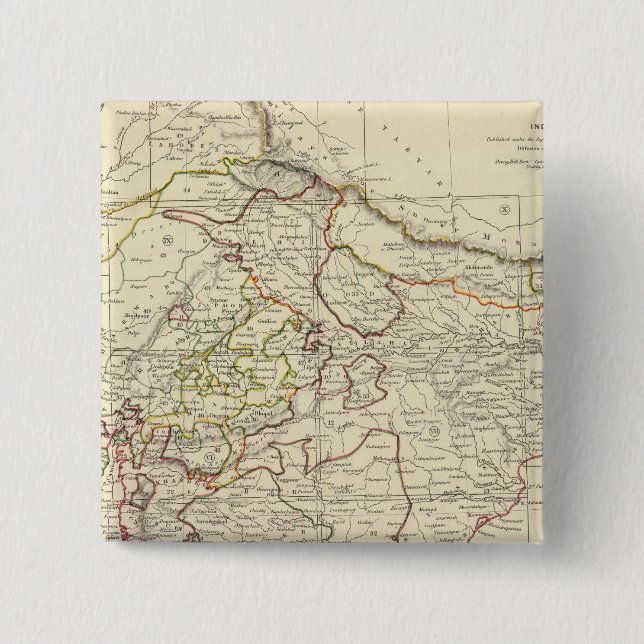 Chapa Cuadrada Mapa del índice India XII (Anverso)