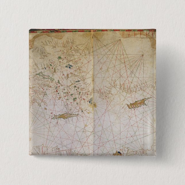 Chapa Cuadrada Mapa del mediterráneo del este (Anverso)