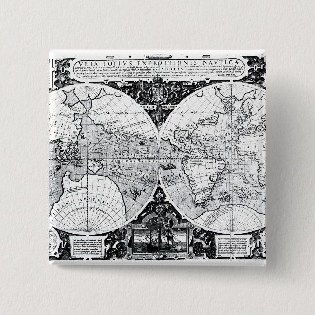 Chapa Cuadrada Mapa del mundo (Anverso)
