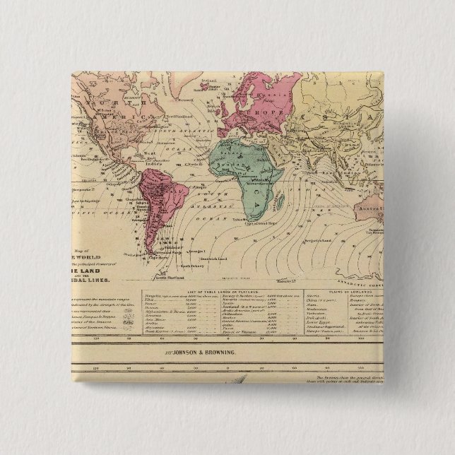 Chapa Cuadrada Mapa del mundo (Anverso)