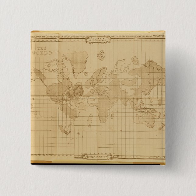 Chapa Cuadrada Mapa del mundo (Anverso)