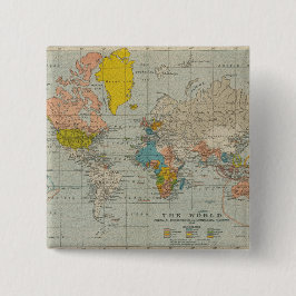 Chapa Cuadrada Mapa del mundo de la época 1910