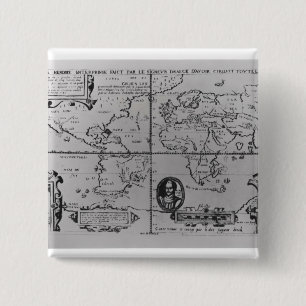 Chapa Cuadrada Mapa del mundo que detalla a las expediciones