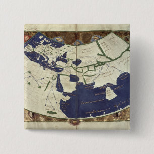 Chapa Cuadrada Mapa del mundo sabido, de 'Geographia