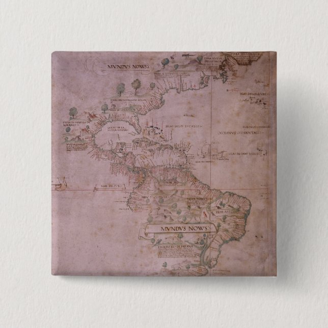 Chapa Cuadrada Mapa del nuevo mundo, c.1532 (Anverso)