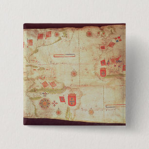 Chapa Cuadrada Mapa del Océano Atlántico, c.1550