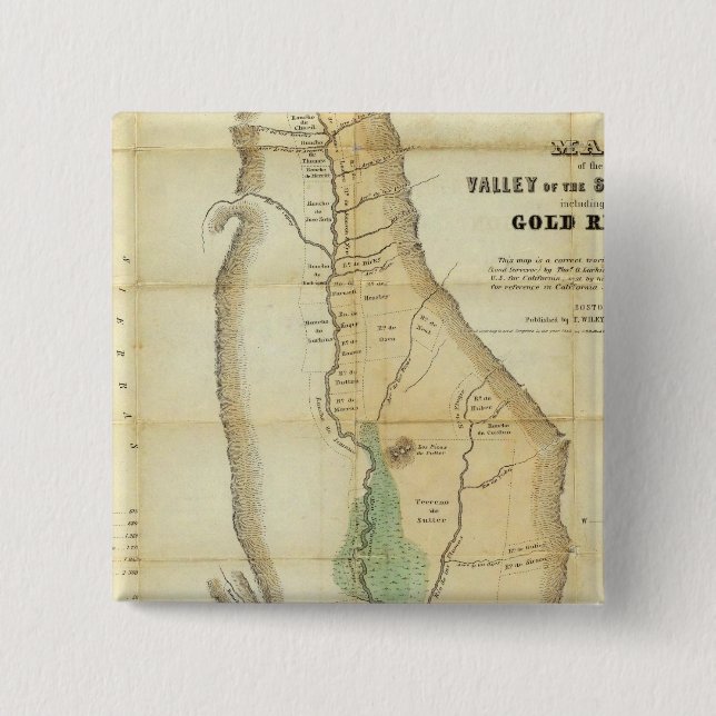 Chapa Cuadrada Mapa del Valle de Sacramento (Anverso)