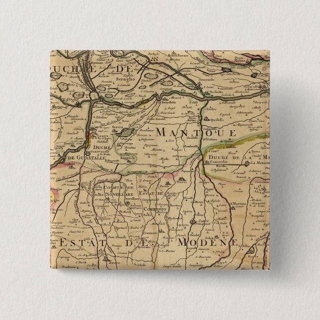 Chapa Cuadrada Mapa del valle del río Po (Anverso)