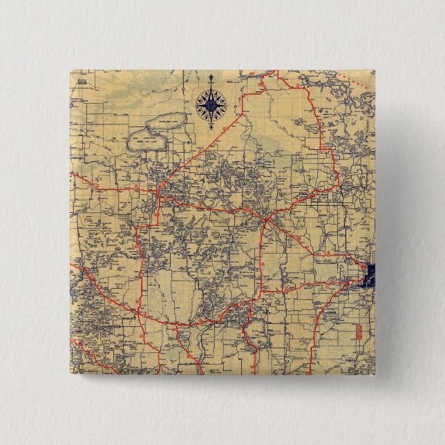 Chapa Cuadrada Mapa estándar de Minnesota (Anverso)