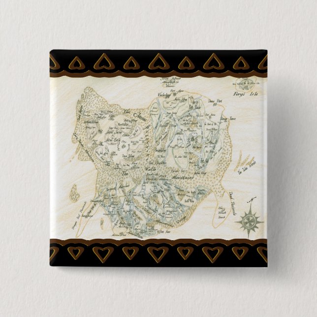 Chapa Cuadrada Mapa etiquetado de Trino (Anverso)