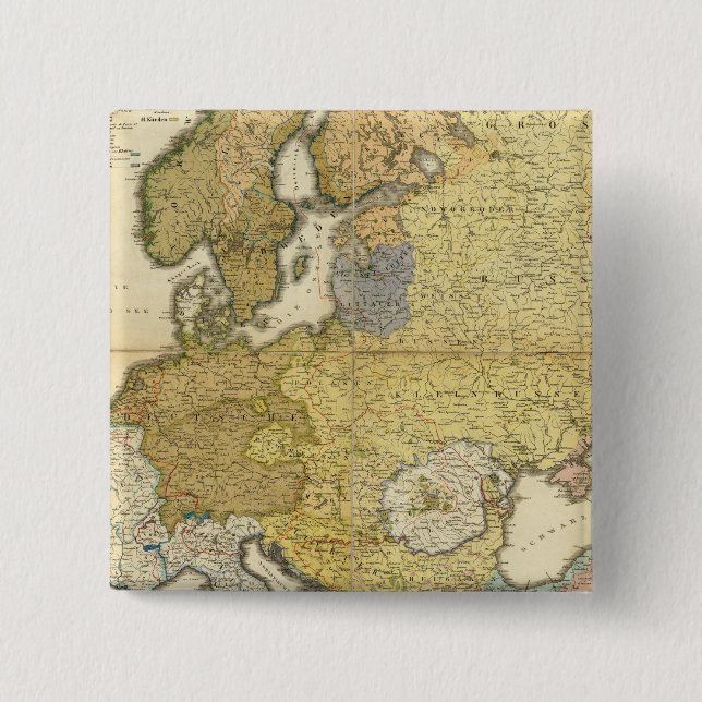 Chapa Cuadrada Mapa etnográfico de Europa (Anverso)