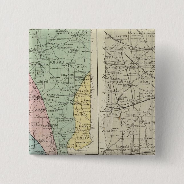 Chapa Cuadrada Mapa geológico de Indiana (Anverso)