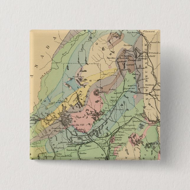 Chapa Cuadrada Mapa geológico de Maine (Anverso)