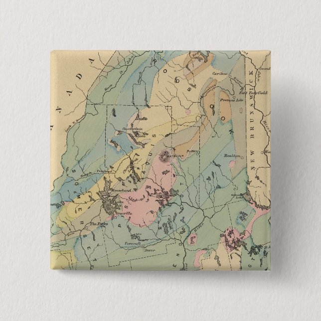 Chapa Cuadrada Mapa geológico de Maine (Anverso)