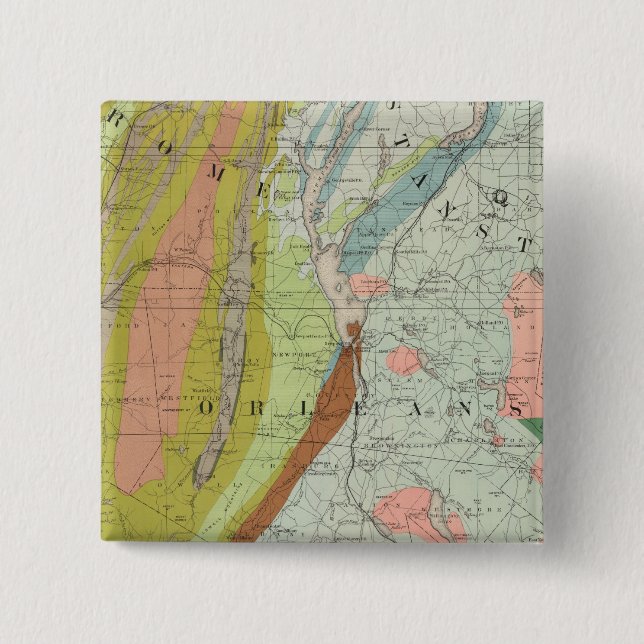 Chapa Cuadrada Mapa geológico de New Hampshire 3 (Anverso)