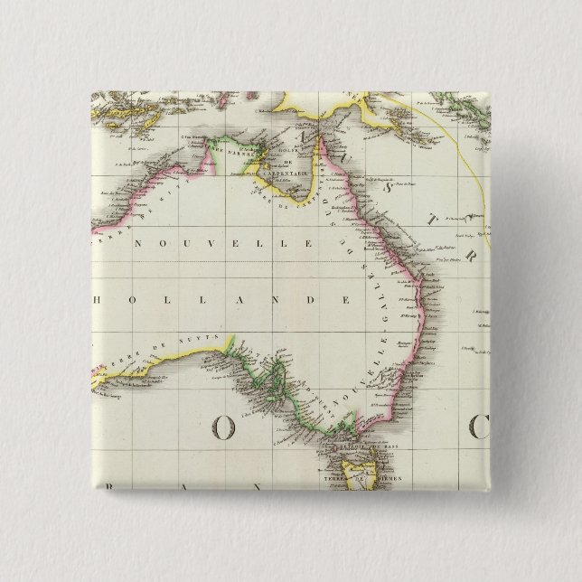 Chapa Cuadrada Mapa grabado de Austria e Indonesia (Anverso)