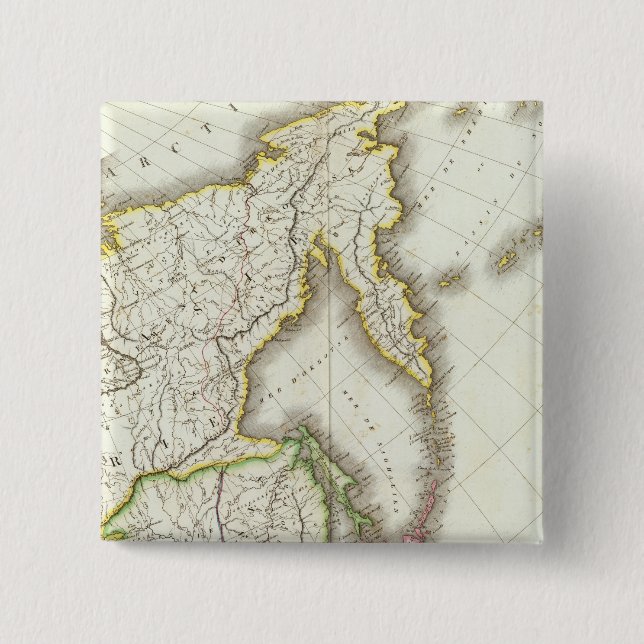 Chapa Cuadrada Mapa grabado de Rusia y Asia (Anverso)