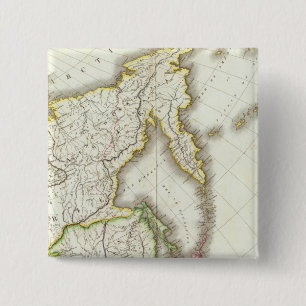 Chapa Cuadrada Mapa grabado de Rusia y Asia