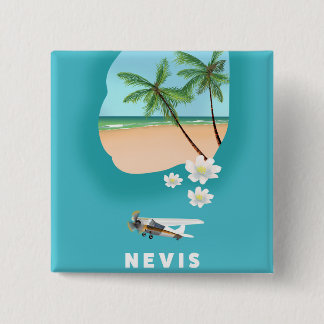 Chapa Cuadrada Mapa ilustrado de la isla caribeña de Nevis.