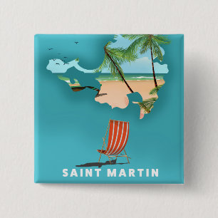 Chapa Cuadrada Mapa ilustrado de San Martín.
