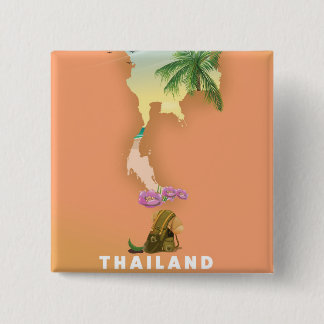 Chapa Cuadrada Mapa ilustrado de Tailandia