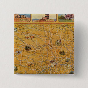 Chapa Cuadrada Mapa ilustrado de US Airways