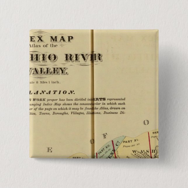 Chapa Cuadrada Mapa índice del Atlas del Alto Río Ohio (Anverso)