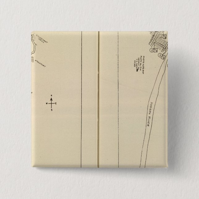 Chapa Cuadrada Mapa índice del condado de Columbia Rensselaer (Anverso)