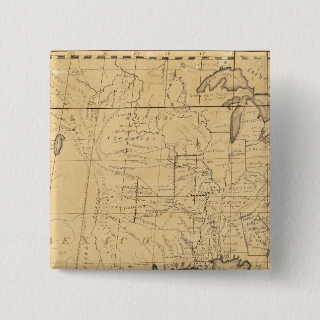 Chapa Cuadrada Mapa infantil de Estados Unidos (Anverso)