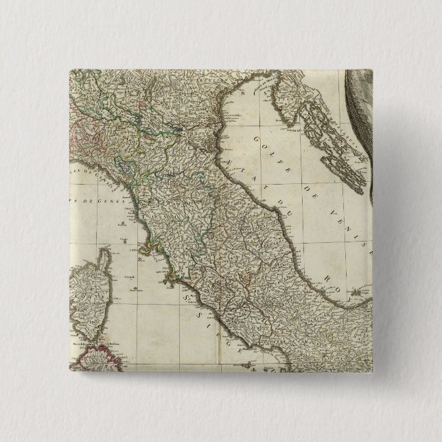 Chapa Cuadrada Mapa italiano (Anverso)
