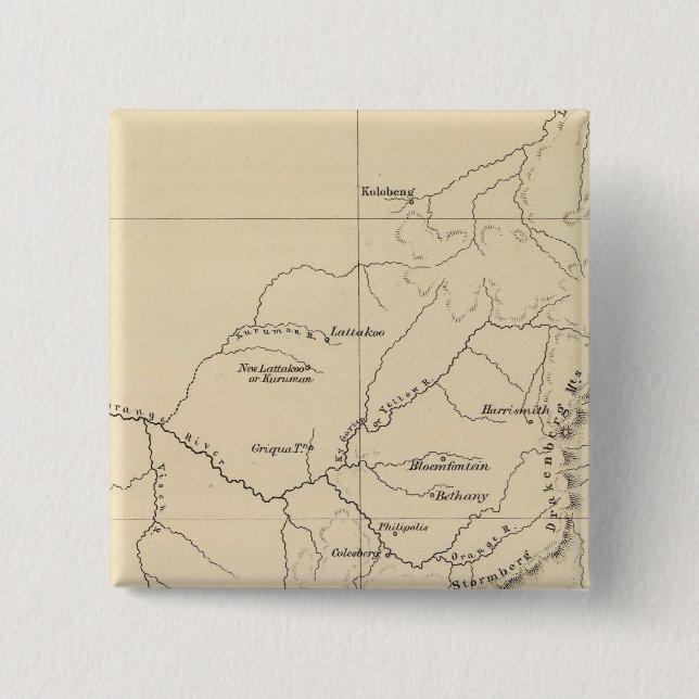 Chapa Cuadrada Mapa litografiado de Sudáfrica (Anverso)