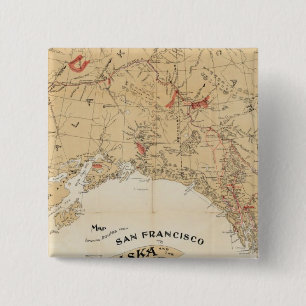 Chapa Cuadrada Mapa mostrando rutas de San Francisco a Alaska