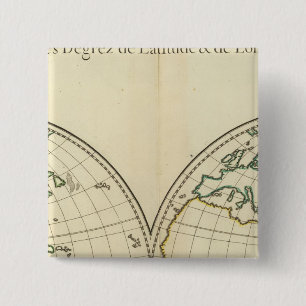 Chapa Cuadrada Mapa mundial con Latitude y Longititude