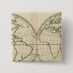 Chapa Cuadrada Mapa mundial con Latitude y Longititude