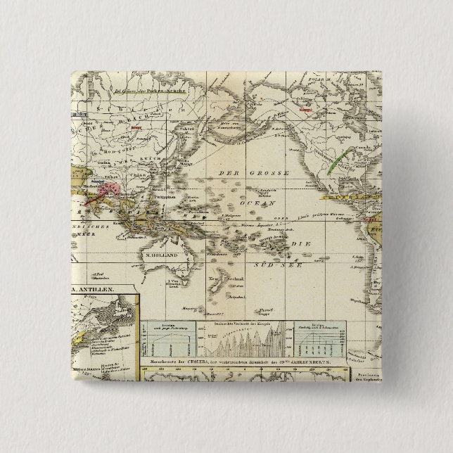 Chapa Cuadrada Mapa Mundial de Enfermedades (Anverso)