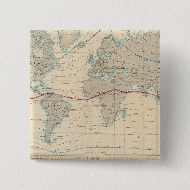 Chapa Cuadrada Mapa Mundial de la Vegetación (Anverso)